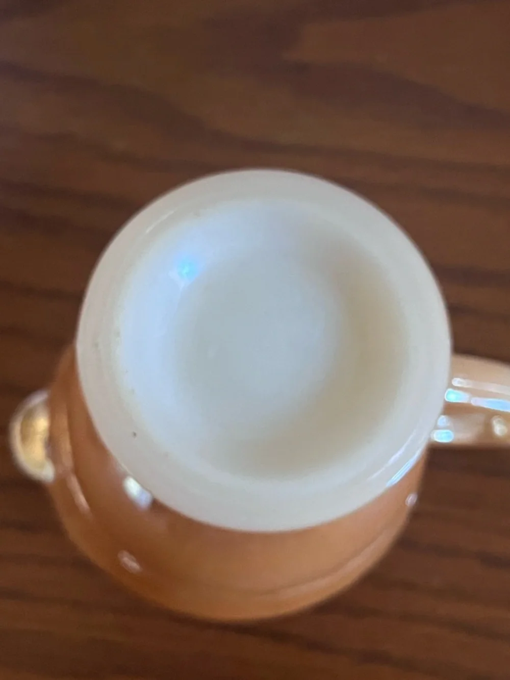 Vintage Fire king ware Peach Glass Creamer Pitcher